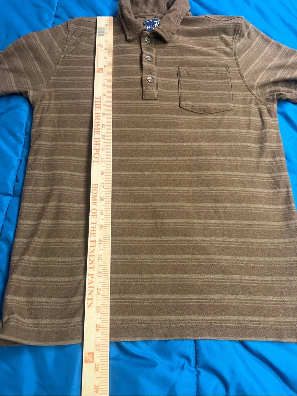 The North Face Brown Striped Short-Sleeve Polo
